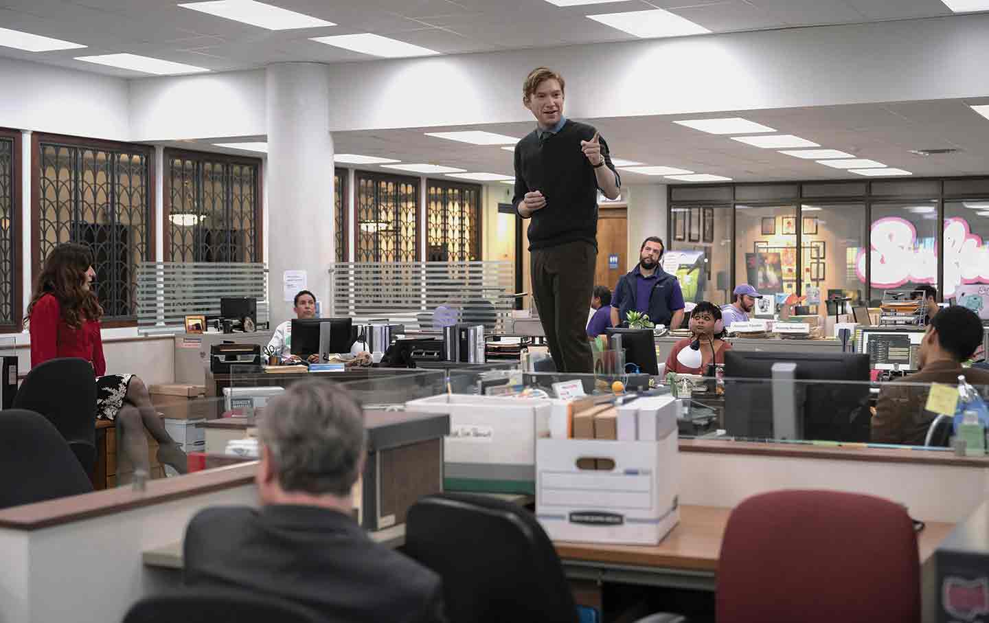 A scene in The Paper.