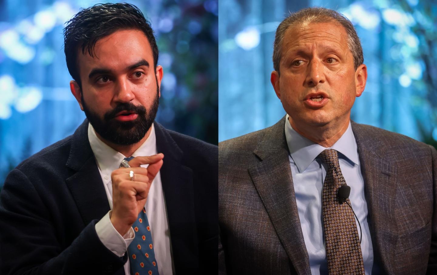 Zohran Mamdani and Brad Lander at the United Federation of Teachers’ New York City Mayoral Forum in 2025.