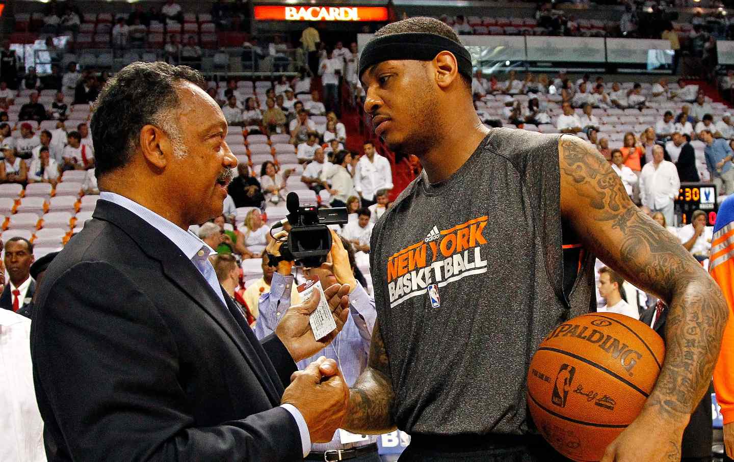 Jesse Jackson and Carmelo Anthony in 2012.