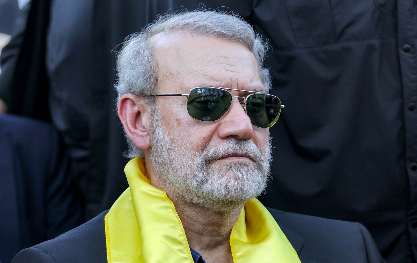 Iranian security chief Ali Larijani attends a ceremony by the Lebanese Shiite movement Hezbollah.