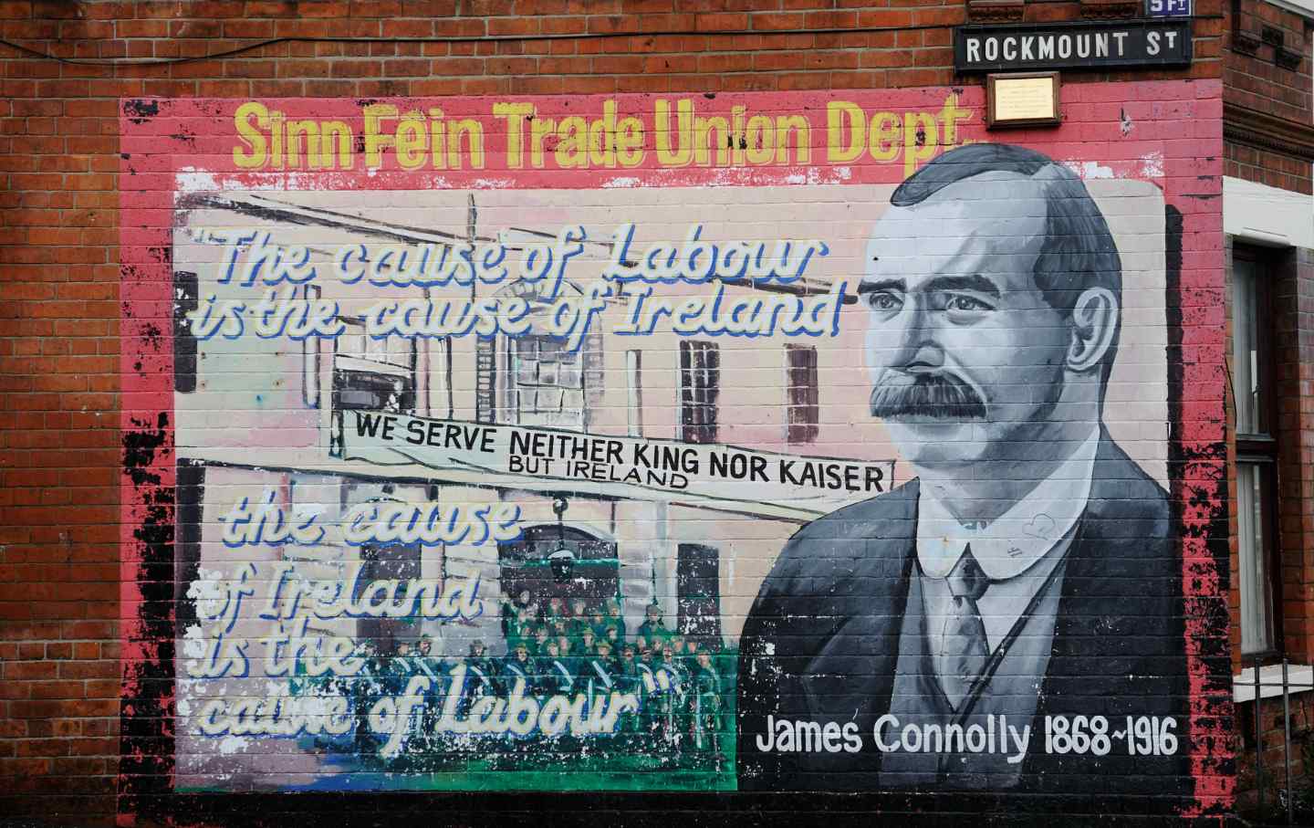 A mural in Belfast depicting James Connolly.