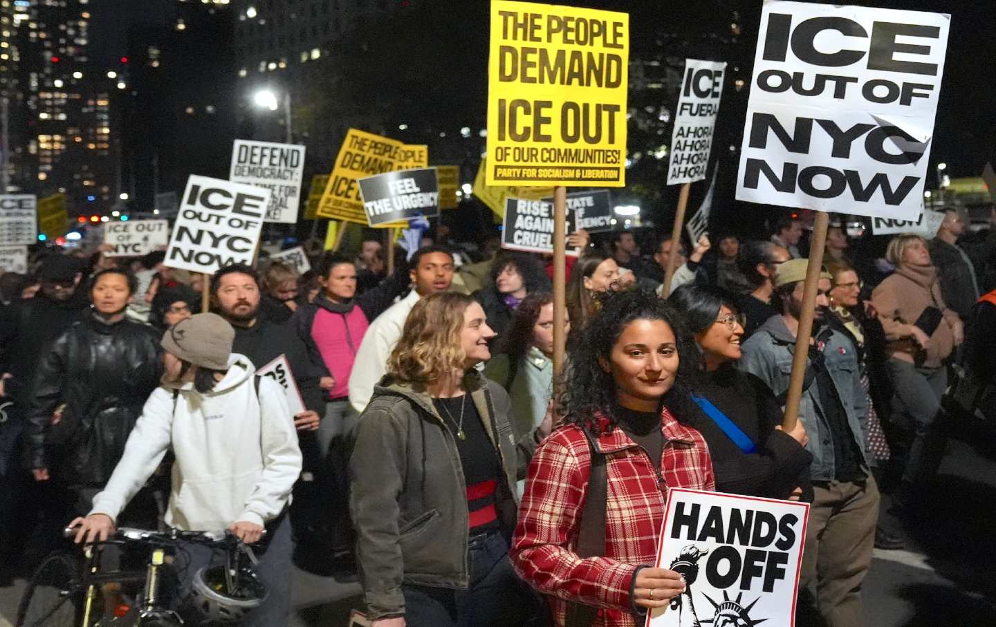 An anti-ICE demonstration in Manhattan last month