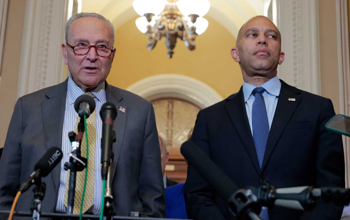Senate minority leader Chuck Schumer (D-NY) and House minority leader Hakeem Jeffries (D-NY) assume workers are reactionary.