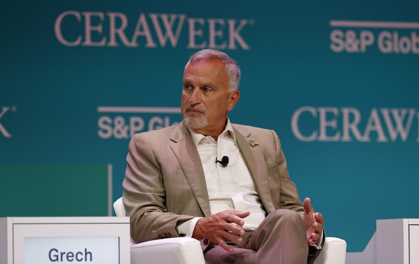 Jim Grech, president and chief executive officer of Peabody Energy Corp, speaks during the 2023 CERAWeek by S&P Global conference in Houston, Texas, on Thursday, March 9, 2023.