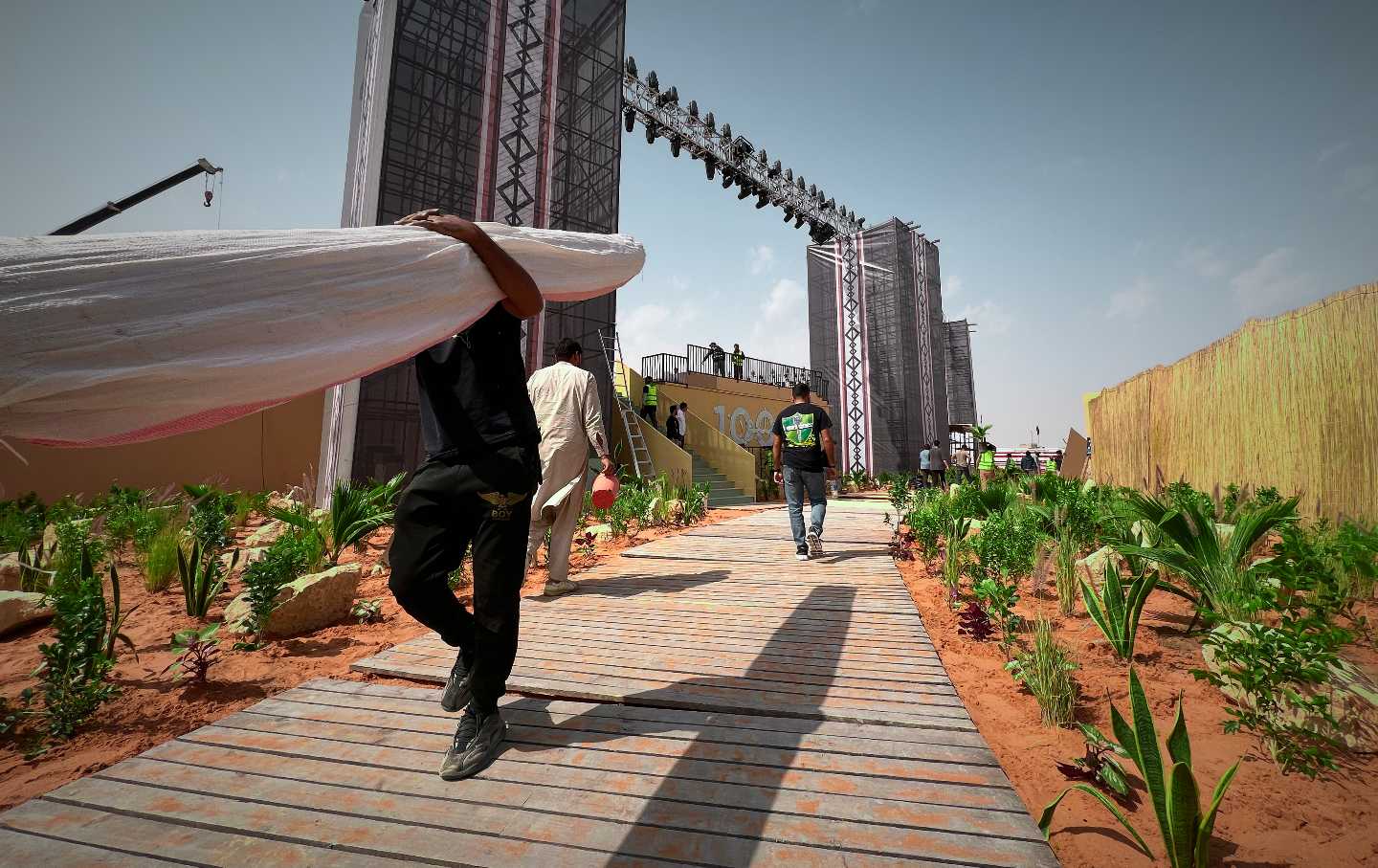 A migrant worker at a Riyadh construction site.