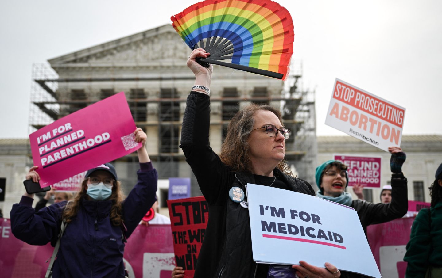 Supporters of abortion rights rallied outside the Supreme Court on April 2, 2025.