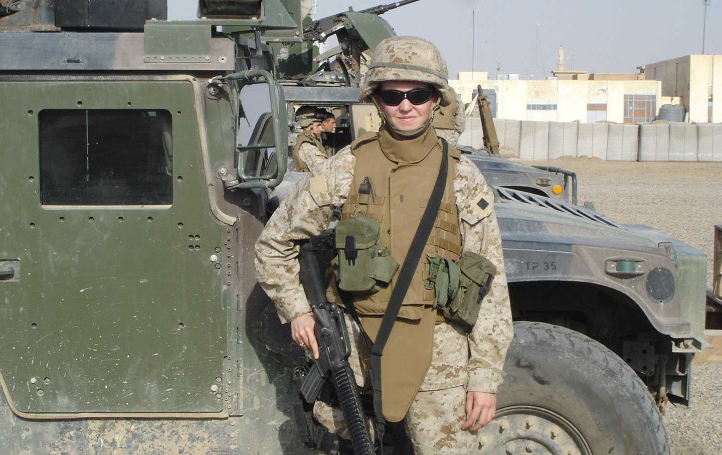 Former Marine captain Maura Sullivan served as senior adviser to the secretary of the Navy in 2015 and 2016 and worked on implementing the policy of opening combat roles to women. Here she is in Fallujah, Iraq, in 2005.