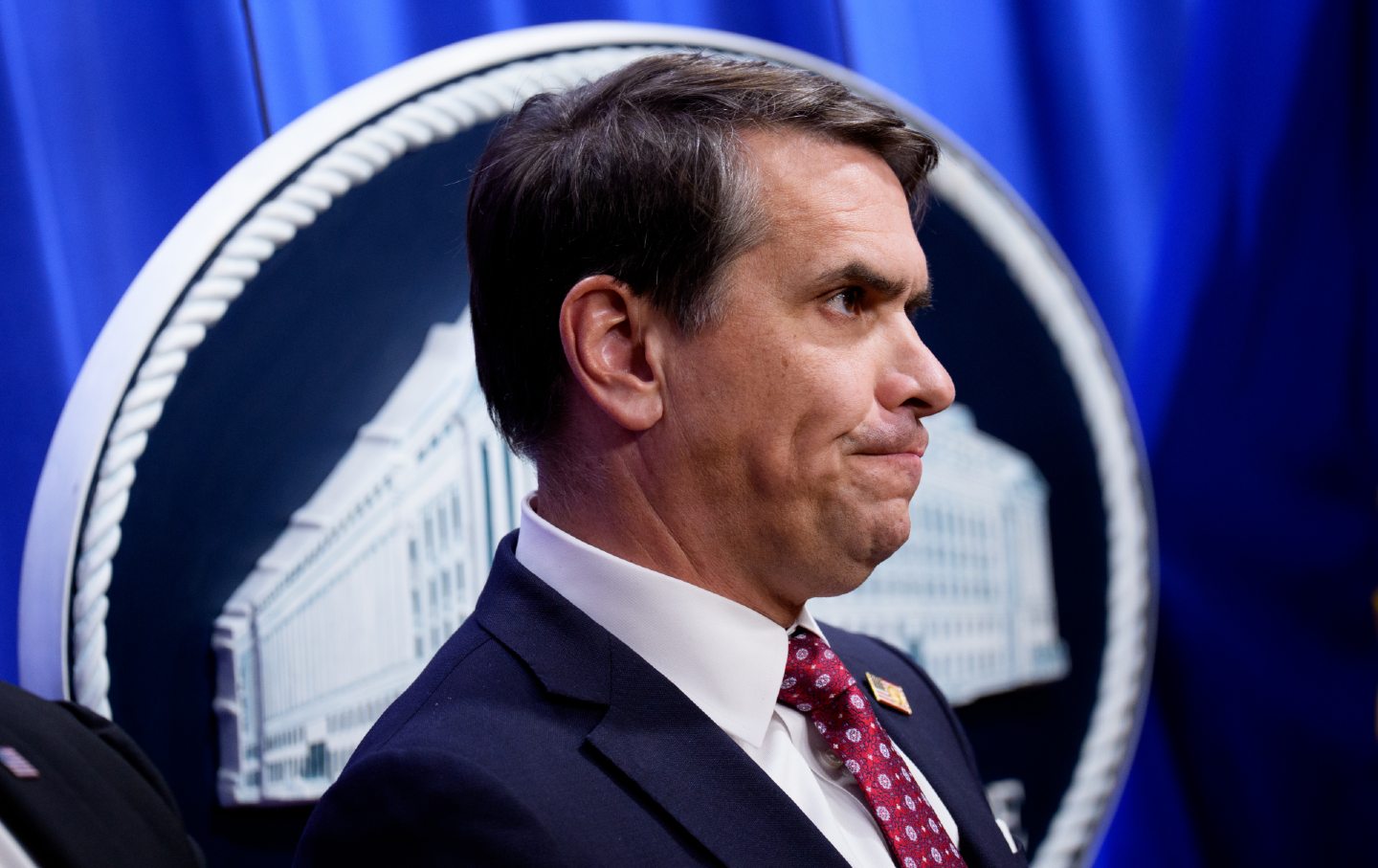 Deputy Attorney General Todd Blanche attends a news conference on November 19, 2025, in Washington, DC.